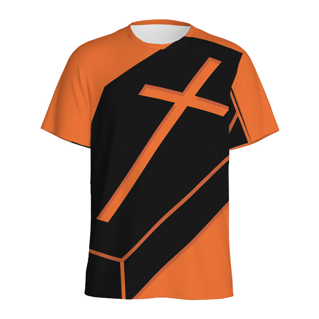 Halloween Vampire Coffin Print Men's Sports T-Shirt