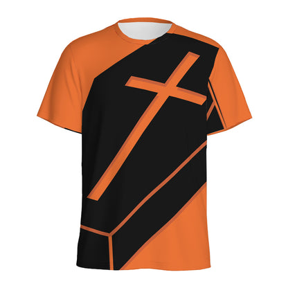 Halloween Vampire Coffin Print Men's Sports T-Shirt