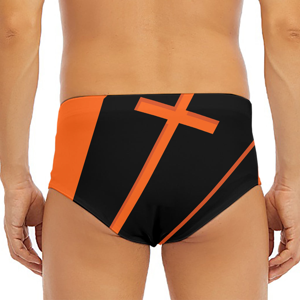 Halloween Vampire Coffin Print Men's Triangle Swim Briefs