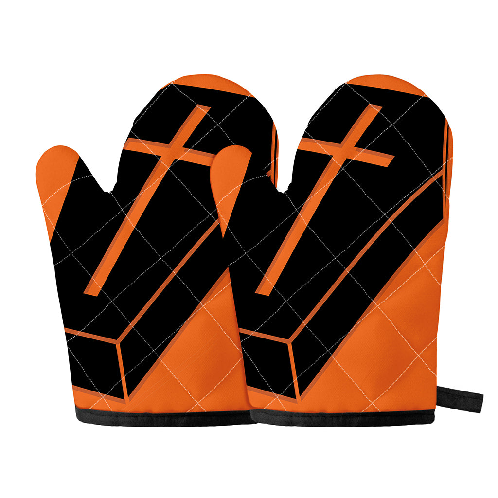 Halloween Vampire Coffin Print Oven Mitts