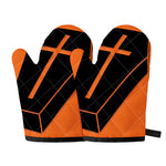 Halloween Vampire Coffin Print Oven Mitts