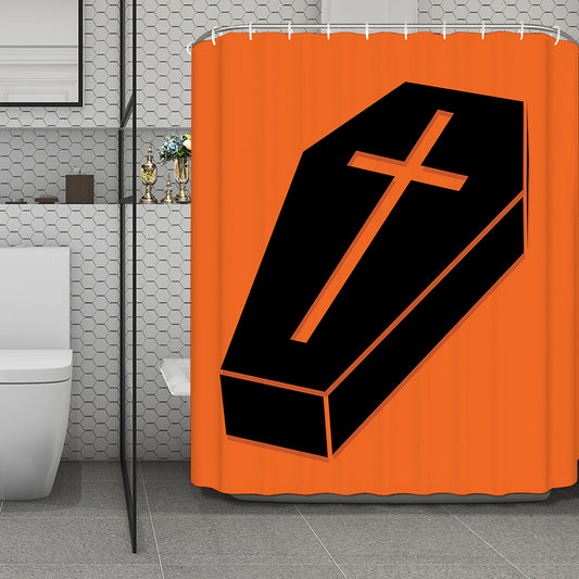 Halloween Vampire Coffin Print Polyester Shower Curtain