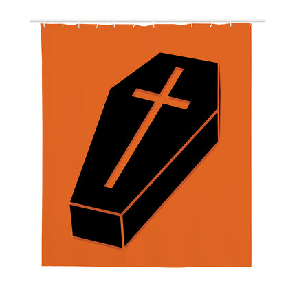 Halloween Vampire Coffin Print Polyester Shower Curtain