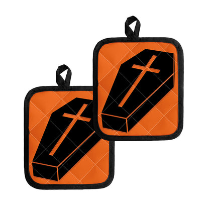 Halloween Vampire Coffin Print Pot Holders
