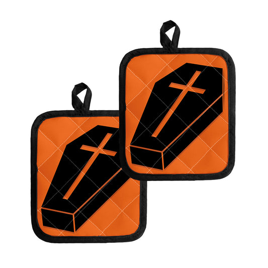 Halloween Vampire Coffin Print Pot Holders