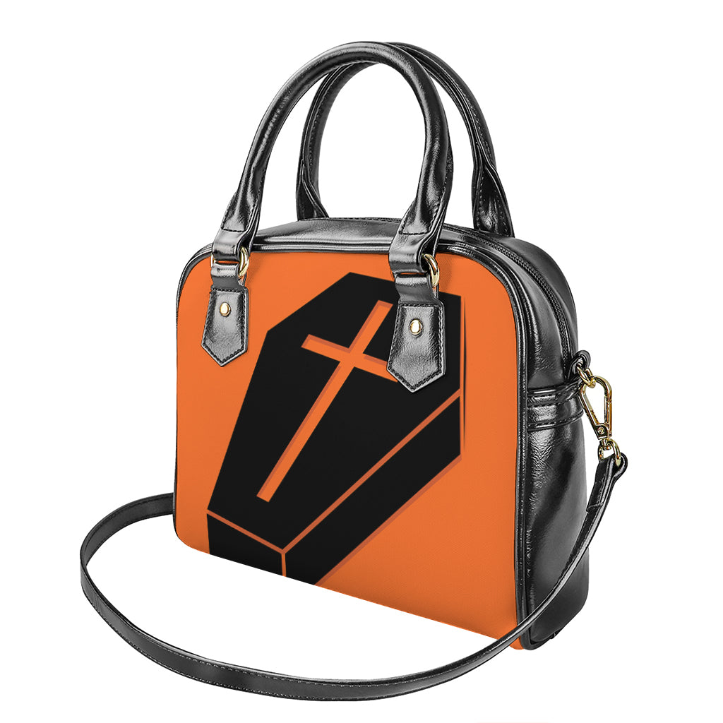 Halloween Vampire Coffin Print Shoulder Handbag