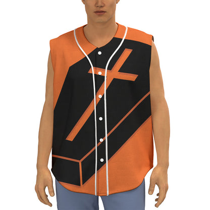 Halloween Vampire Coffin Print Sleeveless Baseball Jersey