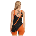 Halloween Vampire Coffin Print Sleeveless One Piece Swimsuit