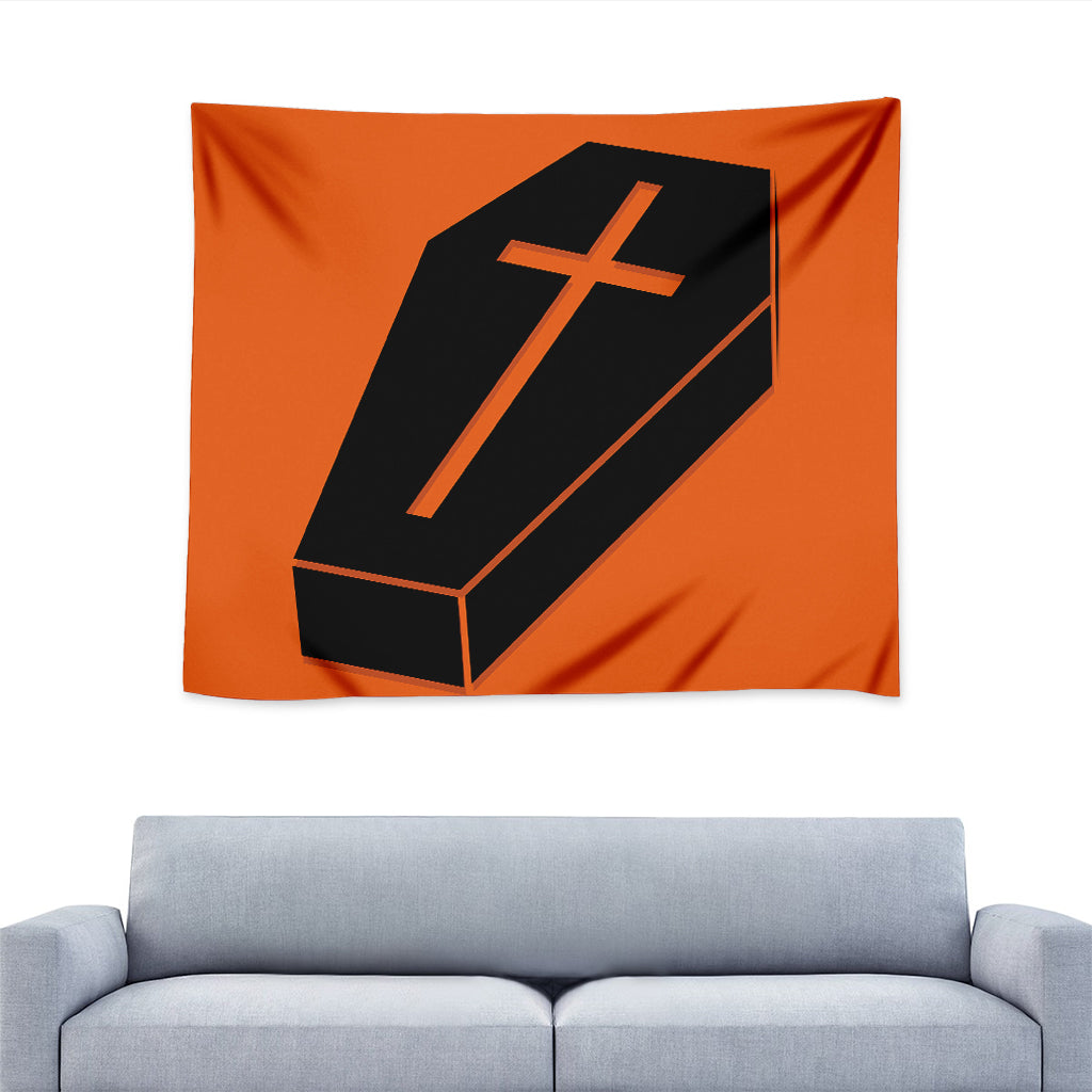 Halloween Vampire Coffin Print Tapestry