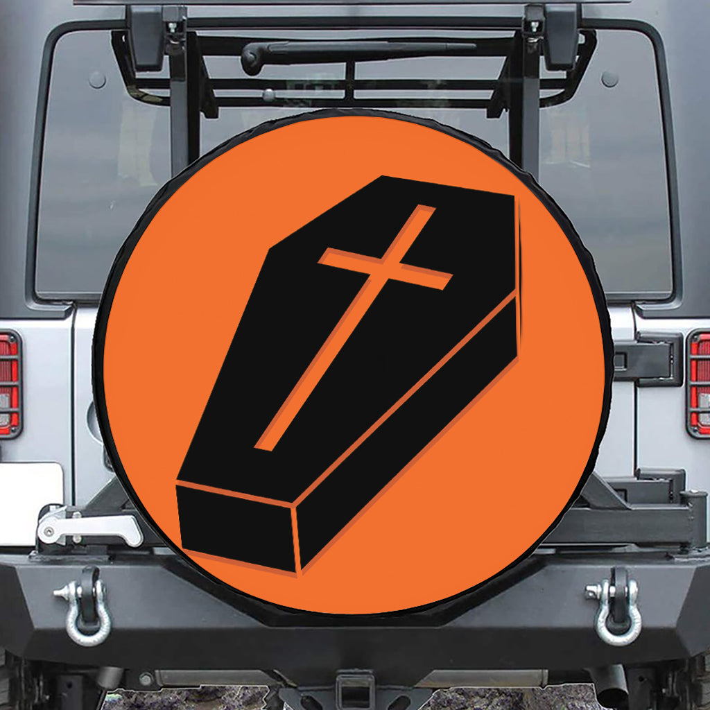 Halloween Vampire Coffin Print Tire Cover