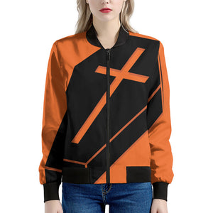 Halloween Vampire Coffin Print Women's Bomber Jacket