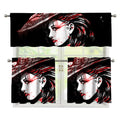 Halloween Vampire Girl Print 3 Piece Kitchen Curtains