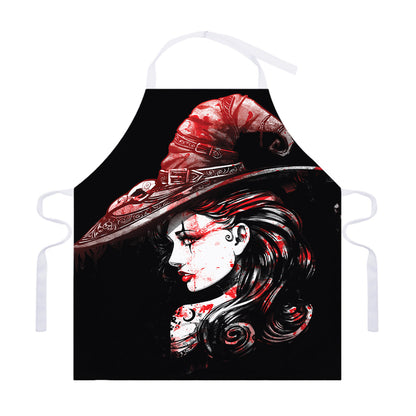 Halloween Vampire Girl Print Adjustable Apron