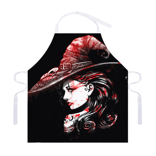 Halloween Vampire Girl Print Adjustable Apron