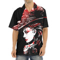 Halloween Vampire Girl Print Aloha Shirt