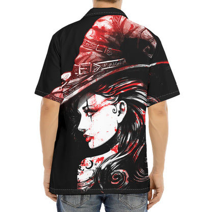 Halloween Vampire Girl Print Aloha Shirt