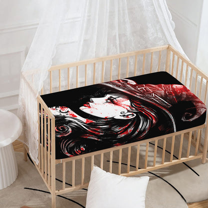 Halloween Vampire Girl Print Baby Crib Sheet