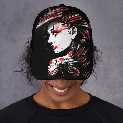 Halloween Vampire Girl Print Baseball Cap