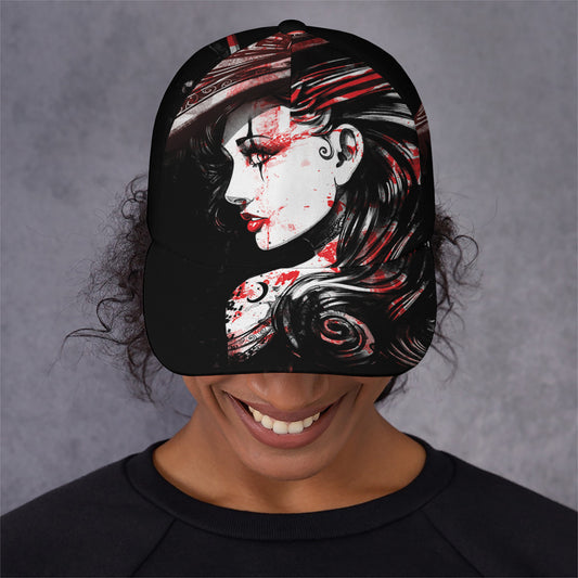 Halloween Vampire Girl Print Baseball Cap