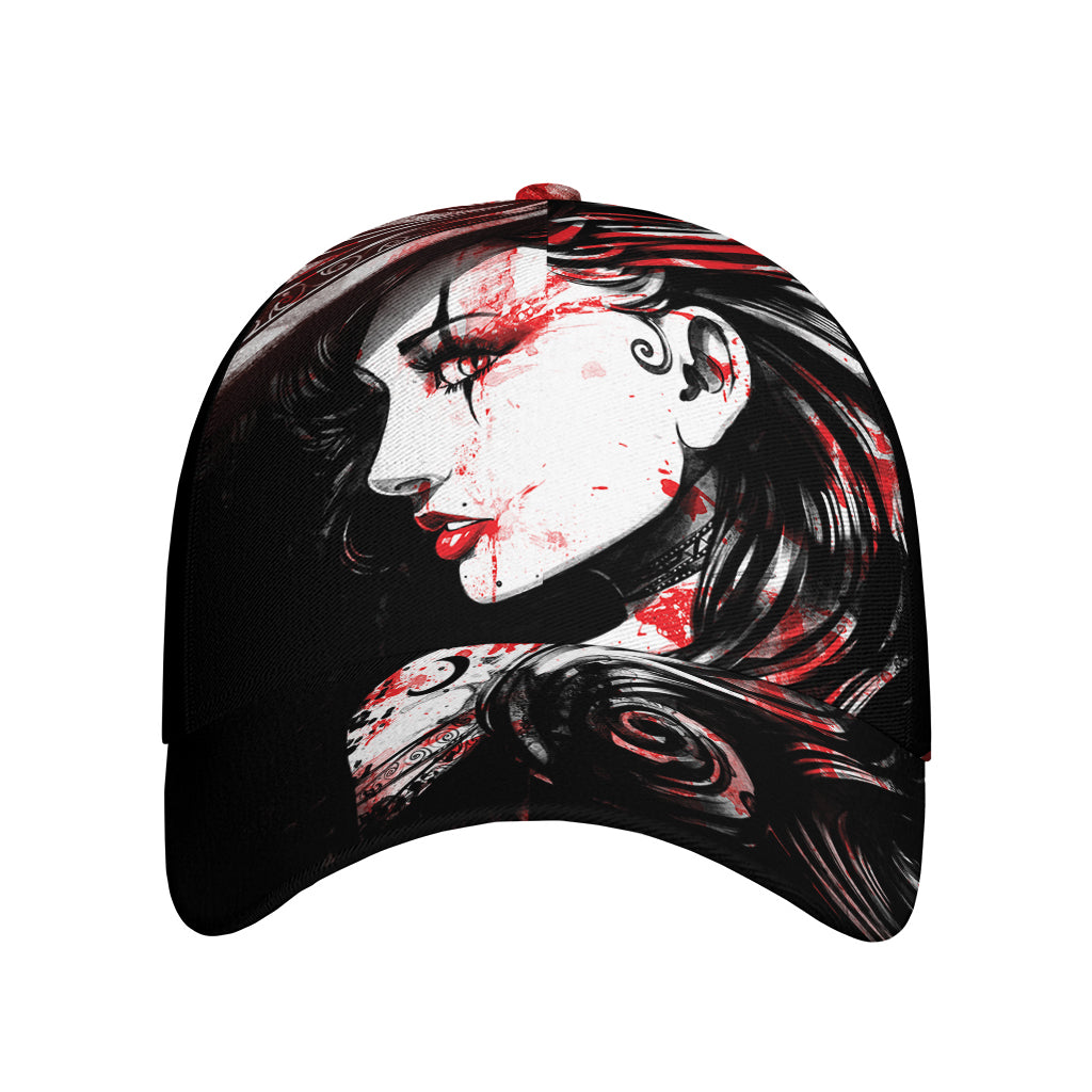 Halloween Vampire Girl Print Baseball Cap