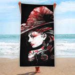 Halloween Vampire Girl Print Beach Towel
