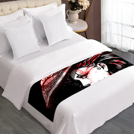 Halloween Vampire Girl Print Bed Runner