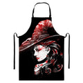 Halloween Vampire Girl Print Bib Apron With Pocket