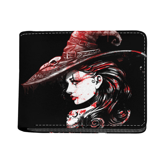 Halloween Vampire Girl Print Bifold Wallet