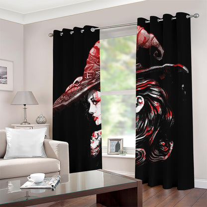 Halloween Vampire Girl Print Blackout Grommet Curtains