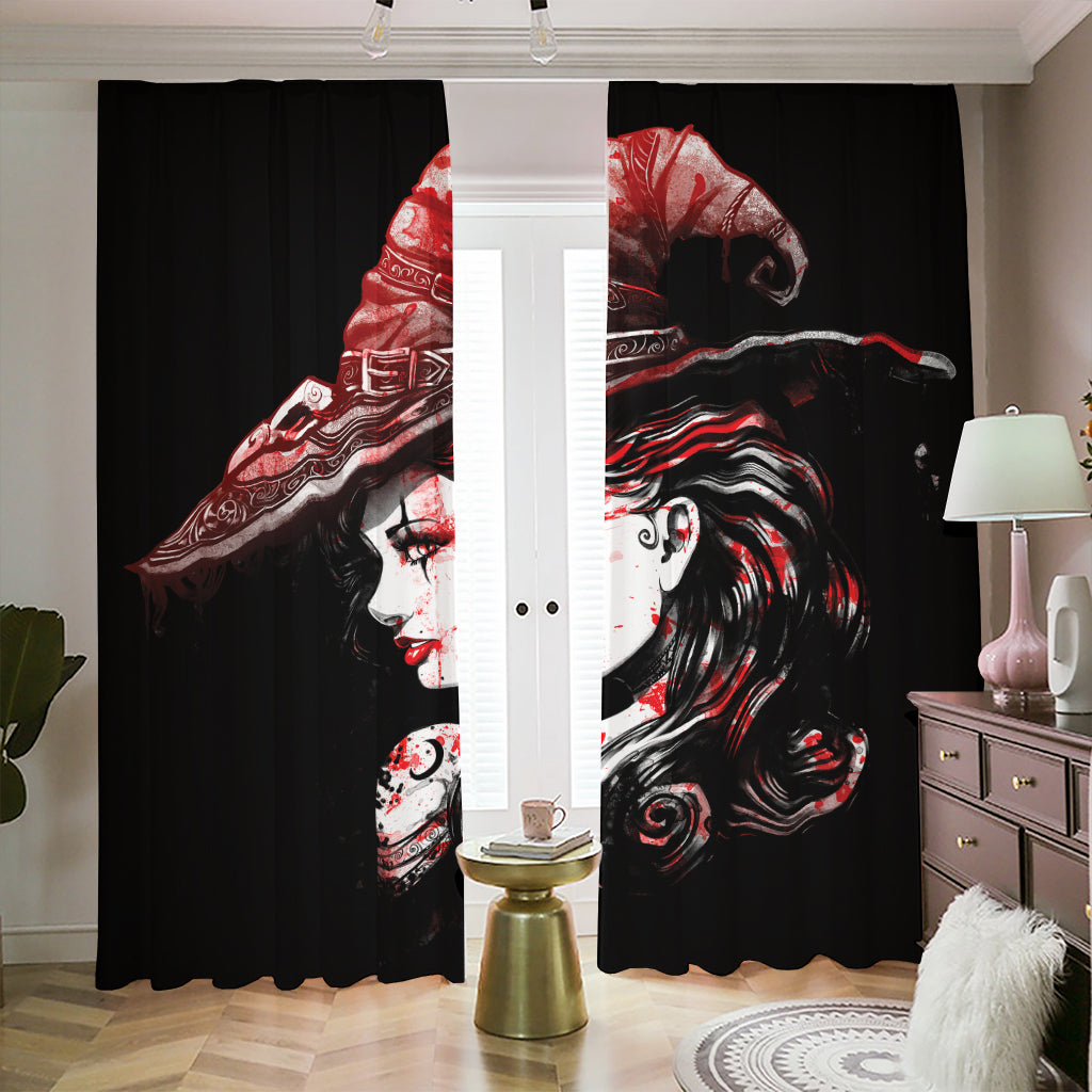 Halloween Vampire Girl Print Blackout Pencil Pleat Curtains
