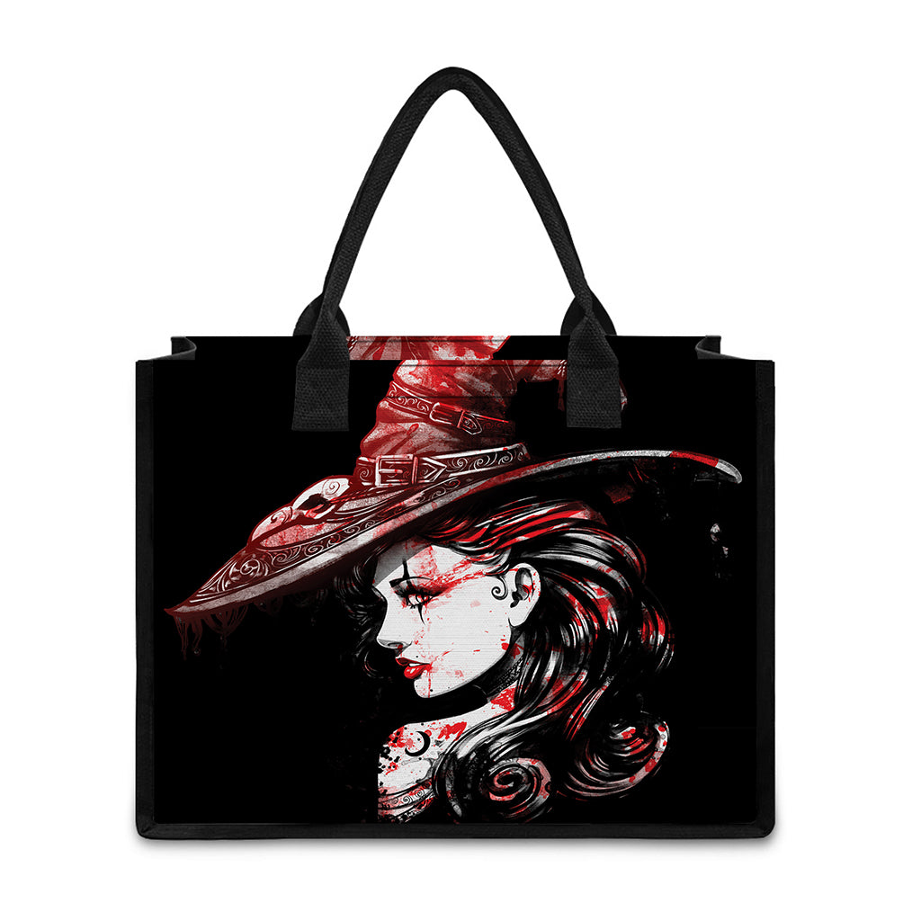 Halloween Vampire Girl Print Canvas Tote Bag