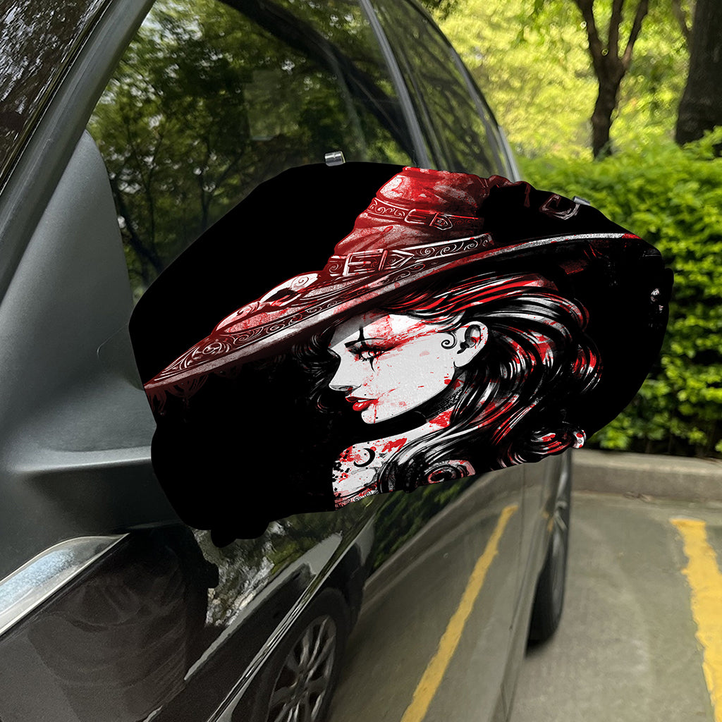 Halloween Vampire Girl Print Car Side Mirror Covers