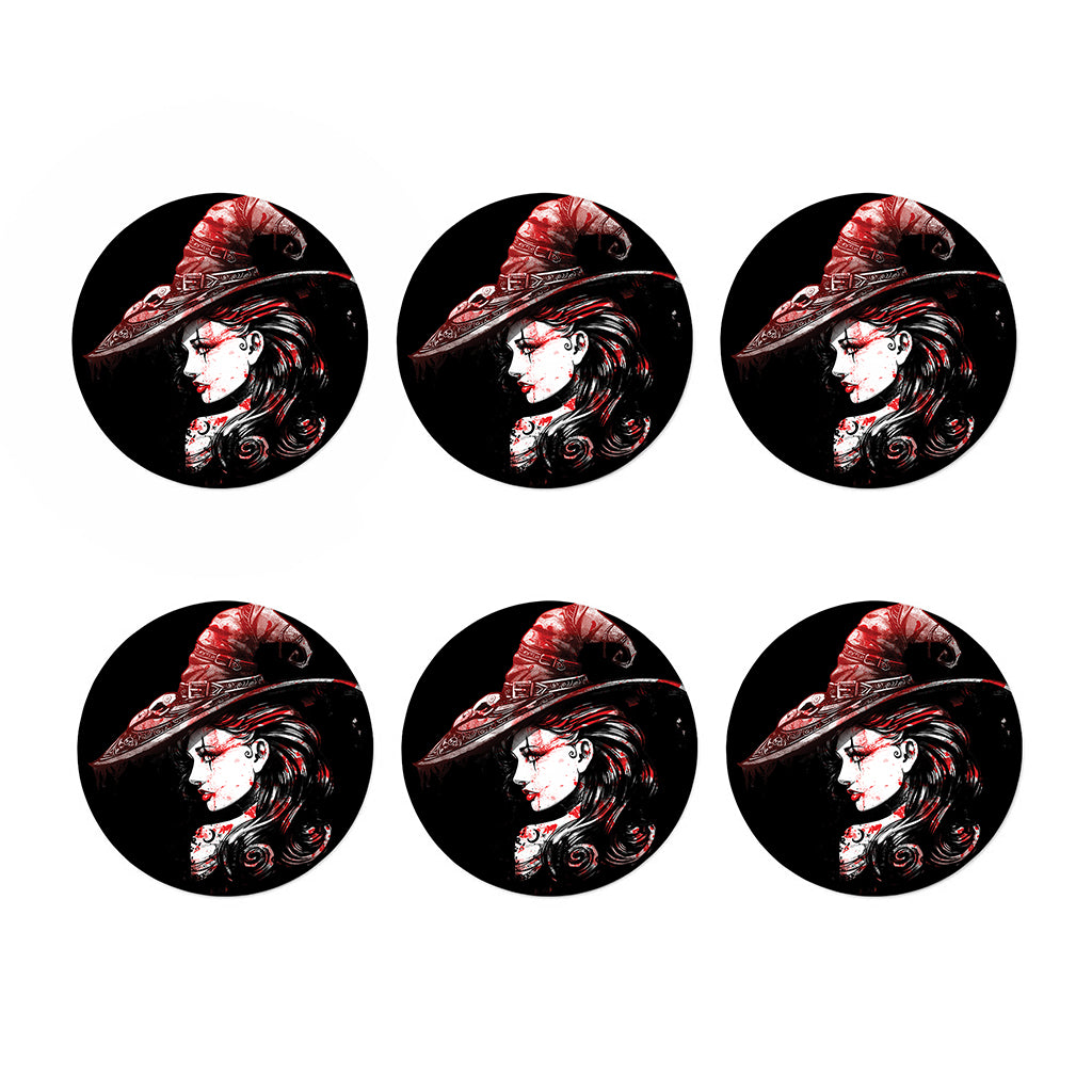 Halloween Vampire Girl Print Coaster Set