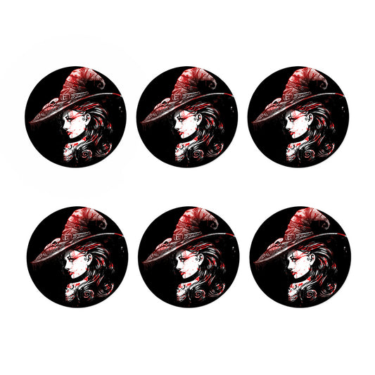 Halloween Vampire Girl Print Coaster Set