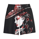 Halloween Vampire Girl Print Cotton Shorts