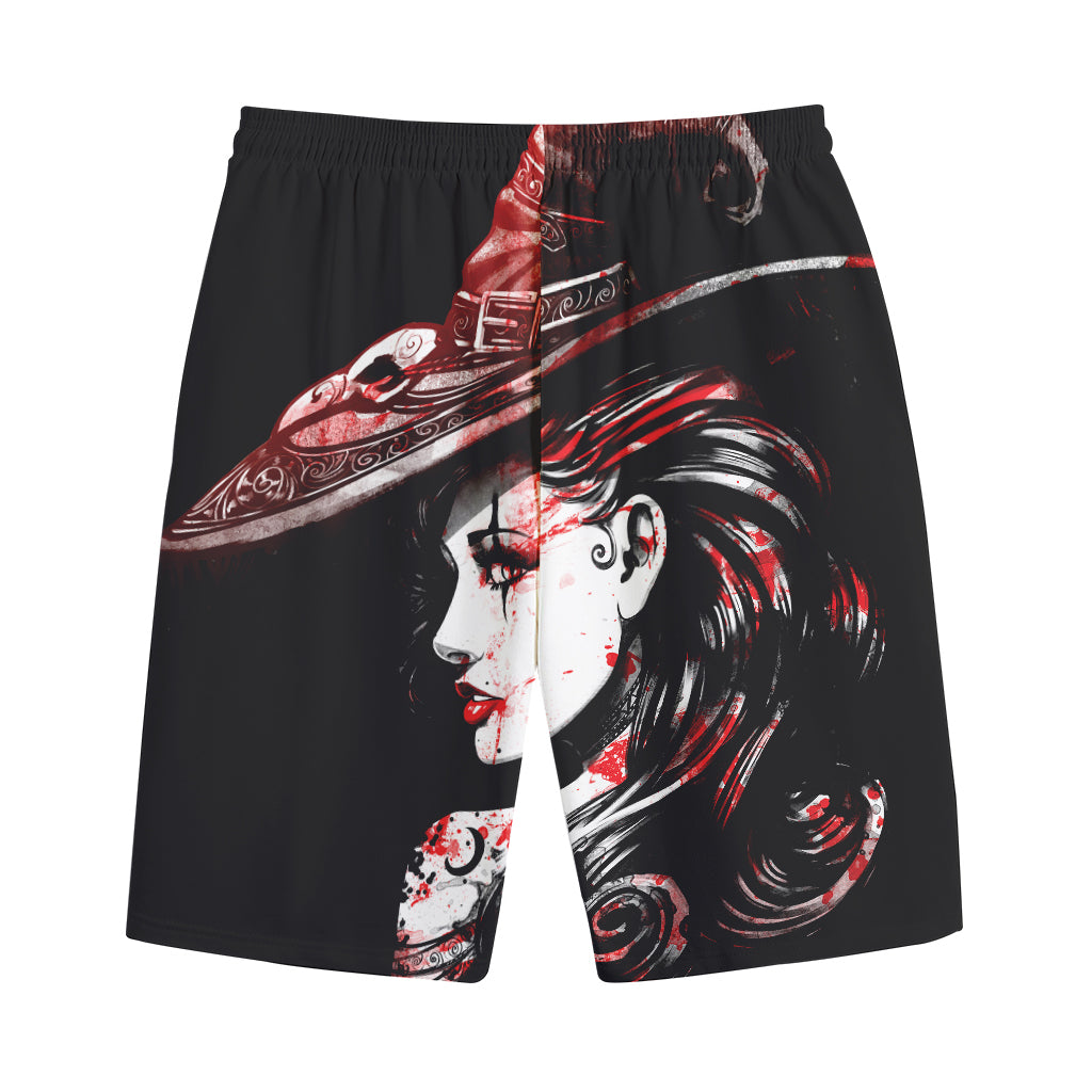 Halloween Vampire Girl Print Cotton Shorts