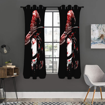 Halloween Vampire Girl Print Curtain