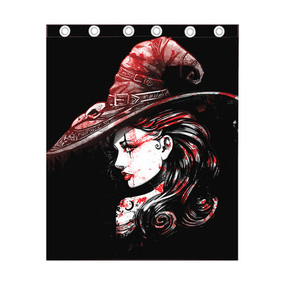 Halloween Vampire Girl Print Curtain