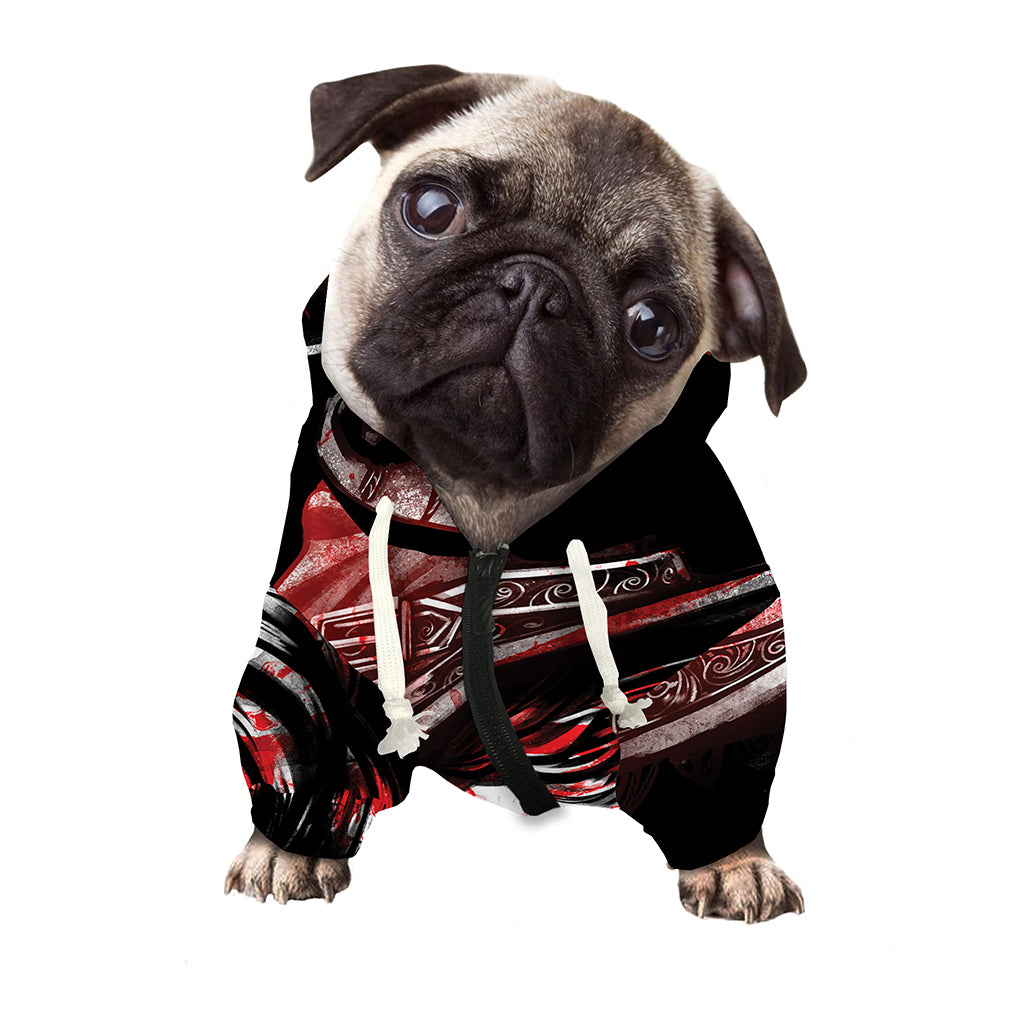 Halloween Vampire Girl Print Dog Zip Up Hoodie