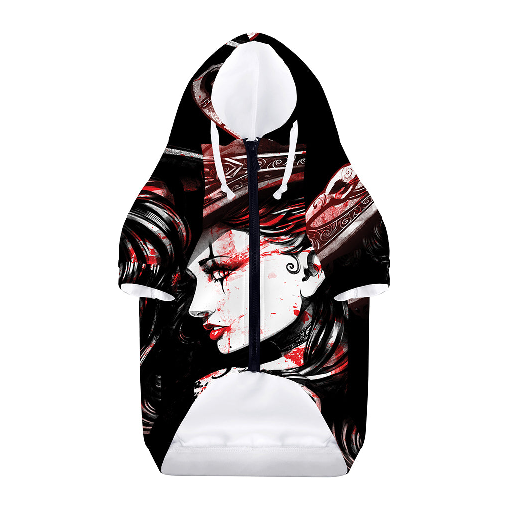 Halloween Vampire Girl Print Dog Zip Up Hoodie