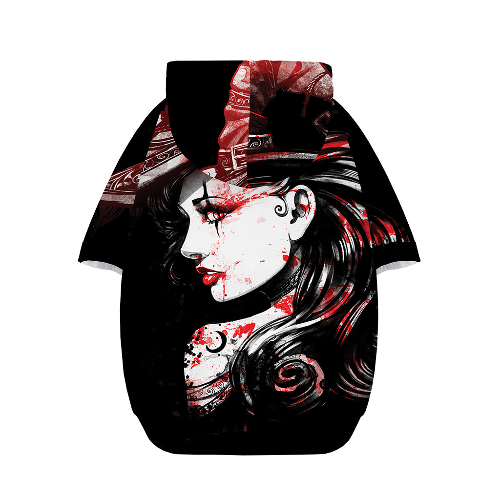 Halloween Vampire Girl Print Dog Zip Up Hoodie