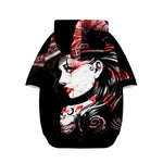 Halloween Vampire Girl Print Dog Zip Up Hoodie