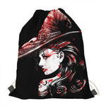 Halloween Vampire Girl Print Drawstring Bag