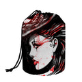 Halloween Vampire Girl Print Drawstring Makeup Bag