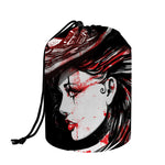 Halloween Vampire Girl Print Drawstring Makeup Bag