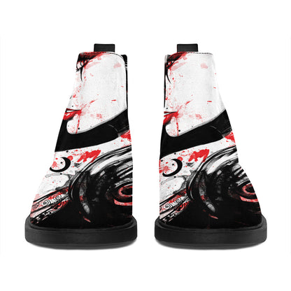 Halloween Vampire Girl Print Flat Ankle Boots