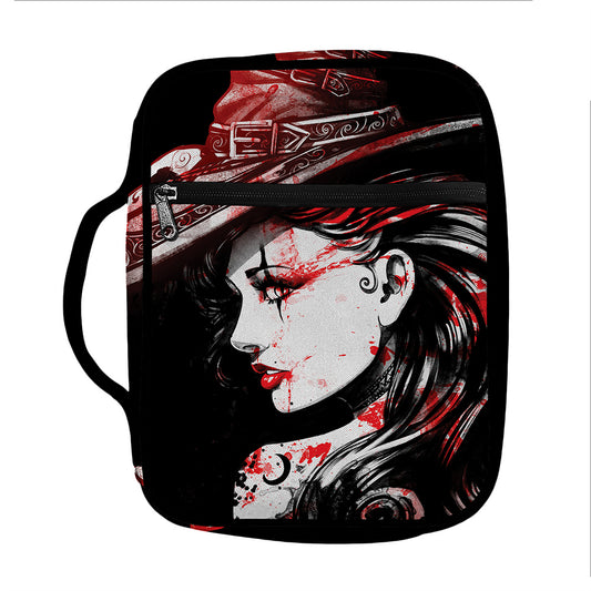 Halloween Vampire Girl Print Front Pocket Bible Bag