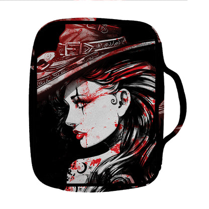 Halloween Vampire Girl Print Front Pocket Bible Bag