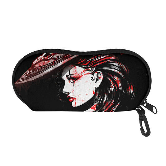 Halloween Vampire Girl Print Glasses Case