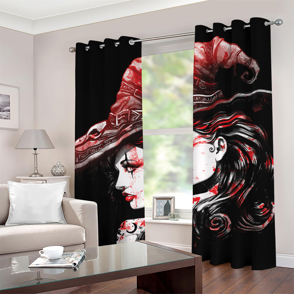 Halloween Vampire Girl Print Grommet Curtains